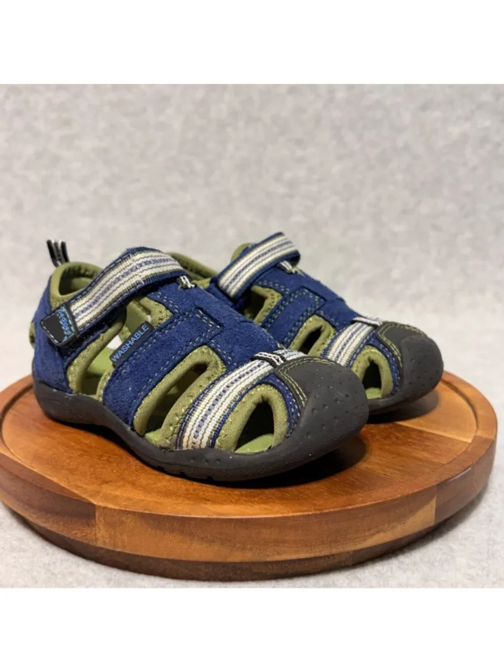 PEDIPED Boys Sandals Toddler Size 7 Sahara Sandals Blue Green - Picture 2 of 12